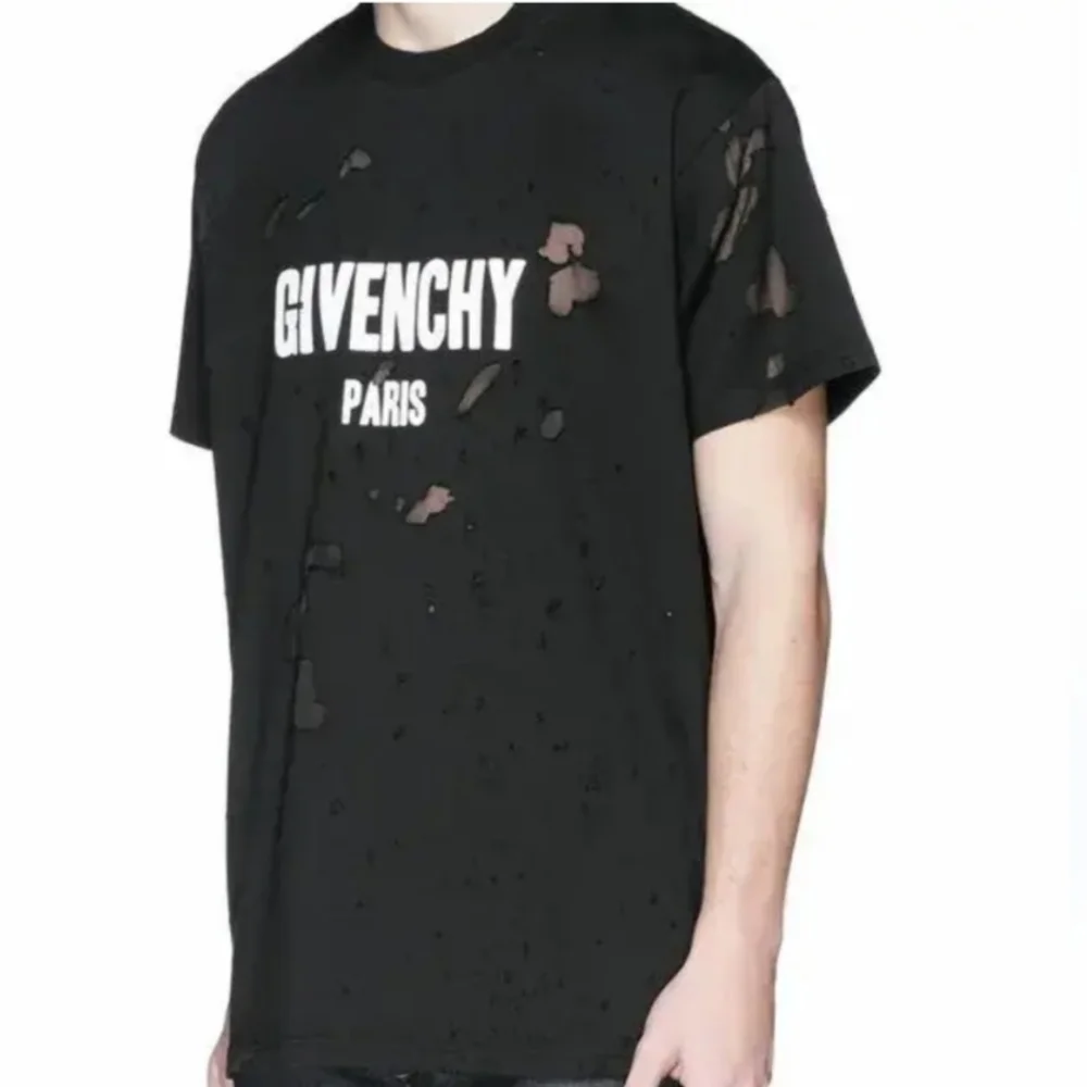 Givenchy black logo Distressed tshirt size L in EUC - Picture 1 of 11